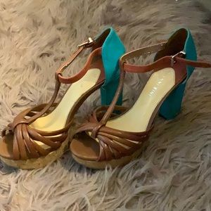 Two Tone Ankle Strap Heels